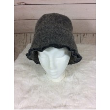 Mujers Gray Wool Blend Winter Bucket Hat Size Medium Large Made in Italy  eb-42470988